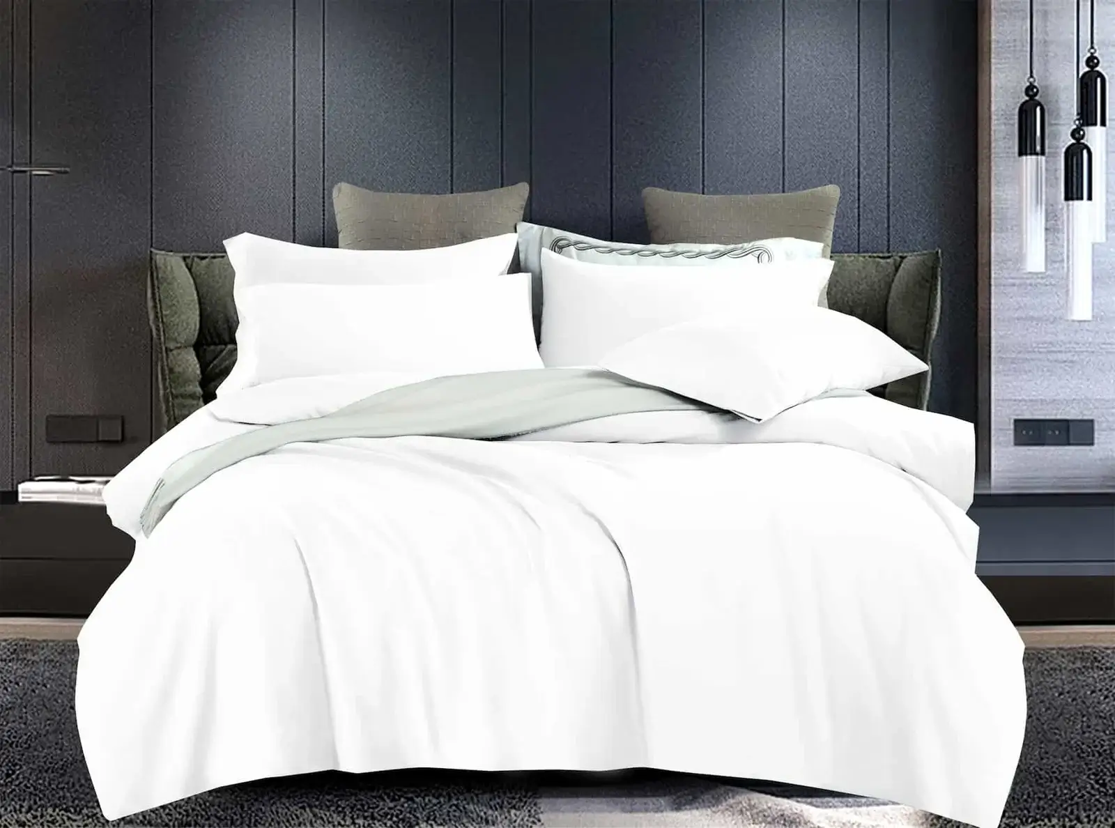 set-sentonia-yperdipla-100%-cotton-spasto-leyko Σετ Σεντόνια Υπέρδιπλα 4 Τεμαχίων 100% Βαμβάκι (Σπαστό Λευκό) - Image 1