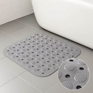 Αντιολισθητικό Πατάκι με Κουκκίδες Μασάζ 46x46cm (Γκρι)