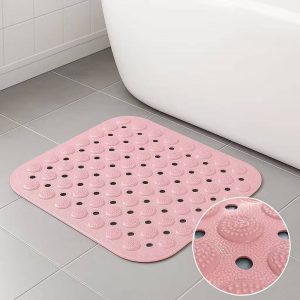 Αντιολισθητικό Πατάκι με Κουκκίδες Μασάζ 46x46cm (Ροζ)