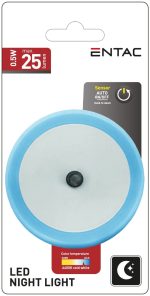 Entac Φωτάκι Νυκτός 0.5W Στρογγυλό Ψυχρό Μπλέ