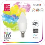 Avide LED Smart Κερί 5.5W RGB+W WIFI APP Control