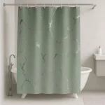 Κουρτίνα Μπάνιου 180x180cm με Χρυσό Τύπωμα #03 (Πράσινο)