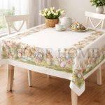 Πασχαλινό Τραπεζομάντηλο με Λαγουδάκια & Λουλούδια -1