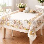 Πασχαλινό Τραπεζομάντηλο με Λαγουδάκια & Λουλούδια -2