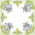 Πασχαλινό Τραπεζομάντηλο με Πουλάκια & Λουλούδια -3 - Image 2