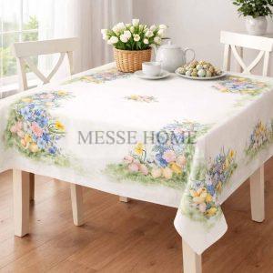 Πασχαλινό Τραπεζομάντηλο με Πουλάκια & Λουλούδια -3