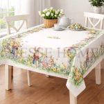 Πασχαλινό Τραπεζομάντηλο με Λαγουδάκια & Λουλούδια -5