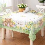 Πασχαλινό Τραπεζομάντηλο με Λαγουδάκια & Λουλούδια -7