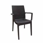 Πολυθρόνα Κήπου Elit Rattan Καφέ Στοιβαζόμενη (56x44x88cm) - Image 2