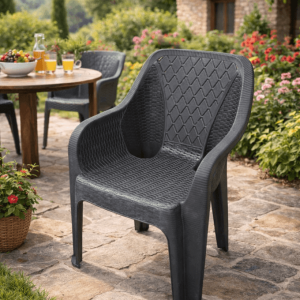 Πολυθρόνα Babel Rattan Γκρι Ανθρακί (52×42×79cm)