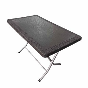 Πτυσσόμενο Τραπέζι Rattan 120x70cm (Καφέ)