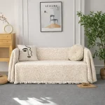 Σετ 3 Ριχτάρια Καναπέ 100% Βαμβάκι MGH-5 (Μπεζ)