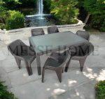 Σετ Τραπεζαρίας Babel Rattan 7 Τεμαχίων (Καφέ)