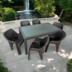 Σετ Τραπεζαρίας Babel Rattan 7 Τεμαχίων (Καφέ)