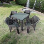 Σετ Τραπεζαρίας Babel Rattan 5 Τεμαχίων (Καφέ)