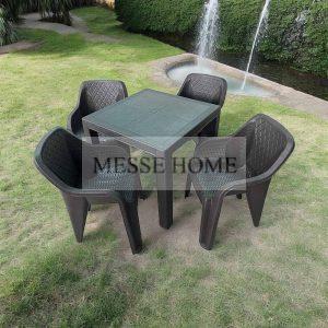 Σετ Τραπεζαρίας Babel Rattan 5 Τεμαχίων (Καφέ)