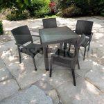 Σετ Τραπεζαρίας 5 Τεμαχίων Elit Rattan (Καφέ)