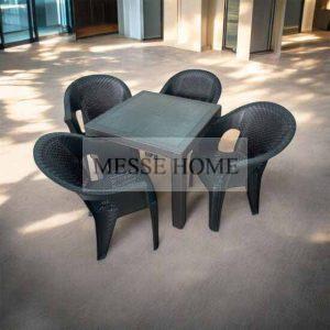 Σετ Τραπεζαρίας Κήπου Hobi Rattan 5 Τεμαχίων (Καφέ)