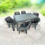 Σετ Τραπεζαρίας 7 Τεμαχίων Babel Rattan (Ανθρακί)