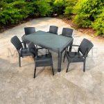 Σετ Τραπεζαρίας 7 Τεμαχίων Elit Rattan (Καφέ)