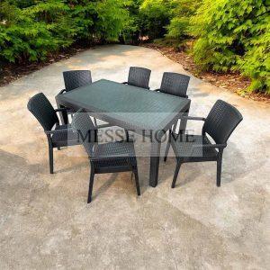 Σετ Τραπεζαρίας 7 Τεμαχίων Elit Rattan (Καφέ)