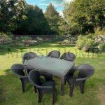 Σετ Τραπεζαρίας Κήπου Hobi Rattan 7 Τεμαχίων (Καφέ)