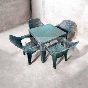 Σετ Τραπεζαρίας 5 Τεμαχίων Elit Queen Rattan (Ανθρακί)