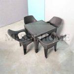 Σετ Τραπεζαρίας 5 Τεμαχίων Elit Queen Rattan (Καφέ)