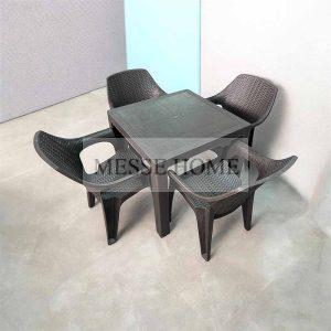 Σετ Τραπεζαρίας 5 Τεμαχίων Elit Queen Rattan (Καφέ)