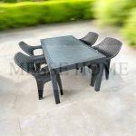 Σετ Τραπεζαρίας 5 Τεμαχίων Queen Rattan (Ανθρακί)