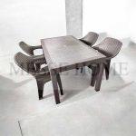 Σετ Τραπεζαρίας 5 Τεμαχίων Queen Rattan (Καφέ)