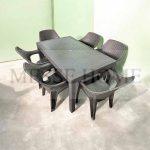 Σετ Τραπεζαρίας 7 Τεμαχίων Queen Rattan (Καφέ)