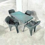 Σετ Τραπεζαρίας 5 Τεμαχίων Terra Babel Rattan (Ανθρακί)