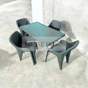 Σετ Τραπεζαρίας 5 Τεμαχίων Terra Babel Rattan (Ανθρακί)