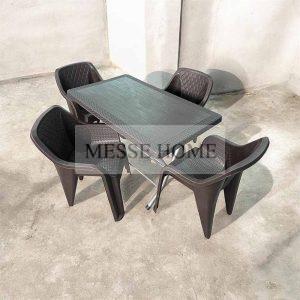 Σετ Τραπεζαρίας 5 Τεμαχίων Terra Babel Rattan (Καφέ)