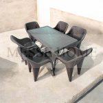 Σετ Τραπεζαρίας 7 Τεμαχίων Terra Babel Rattan (Καφέ)