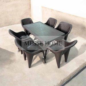 Σετ Τραπεζαρίας 7 Τεμαχίων Terra Babel Rattan (Καφέ)