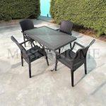 Σετ Τραπεζαρίας 5 Τεμαχίων Terra Elit Rattan (Καφέ)