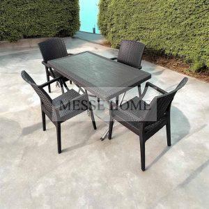 Σετ Τραπεζαρίας 5 Τεμαχίων Terra Elit Rattan (Καφέ)