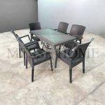 Σετ Τραπεζαρίας 7 Τεμαχίων Terra Elit Rattan (Καφέ)