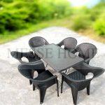 Σετ Τραπεζαρίας 5 Τεμαχίων Terra Hobi Rattan (Καφέ)