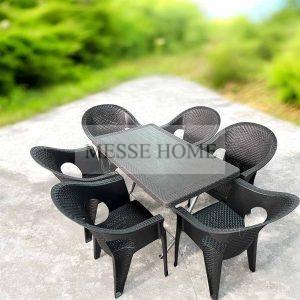 Σετ Τραπεζαρίας 5 Τεμαχίων Terra Hobi Rattan (Καφέ)