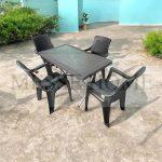 Σετ Τραπεζαρίας 5 Τεμαχίων Terra King Rattan (Καφέ)