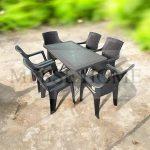 Σετ Τραπεζαρίας 7 Τεμαχίων Terra King Rattan (Καφέ)