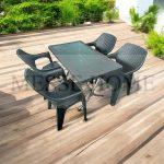 Σετ Τραπεζαρίας 5 Τεμαχίων Terra Queen Rattan (Ανθρακί)