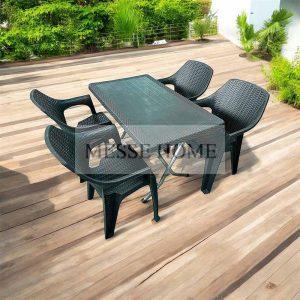 Σετ Τραπεζαρίας 5 Τεμαχίων Terra Queen Rattan (Ανθρακί)