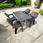 Σετ Τραπεζαρίας 5 Τεμαχίων Terra Queen Rattan (Καφέ)