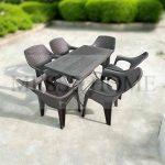 Σετ Τραπεζαρίας 7 Τεμαχίων Queen Rattan (Καφέ)