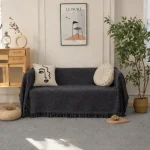 Ριχτάρια Καναπέ Chenille C24-18 (Μαύρο) 4 Διαστάσεις