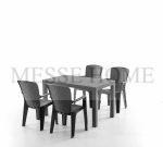 Σετ Τραπεζαρίας 5 Τεμαχίων Side Rattan (Ανθρακί)